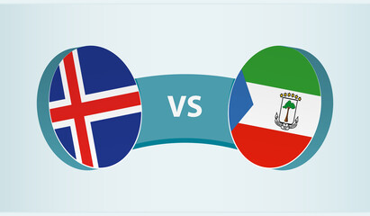 Iceland versus Equatorial Guinea, team sports competition concept.
