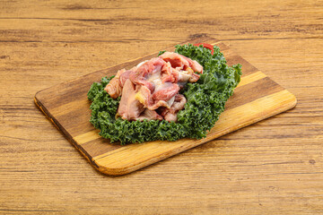 Raw chicken stomach for cooking