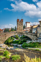 Fototapeta premium Ponte della Gaietta in Millesimo, Savona, Italy. The 