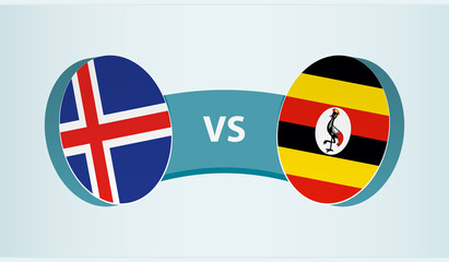 Iceland versus Uganda, team sports competition concept.