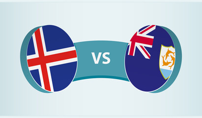 Iceland versus Anguilla, team sports competition concept.