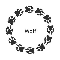 Footpath trail of wolf. Footpath trail of wild animal