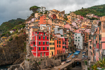 Fototapeta na wymiar panoramic view of a village in the Cinque Terre