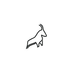 deer logo, with simple line art, monoline, outline style