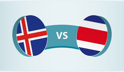 Iceland versus Costa Rica, team sports competition concept.