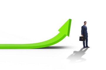 Businessman in economic growth concept