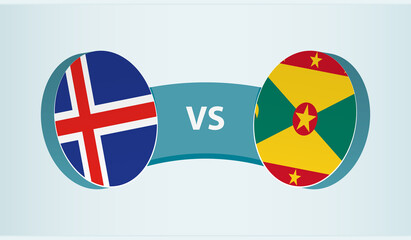 Iceland versus Grenada, team sports competition concept.