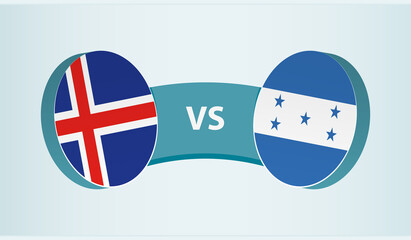 Iceland versus Honduras, team sports competition concept.