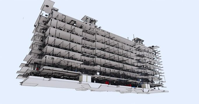 Conceptual visualization the BIM model utilities of the office building
