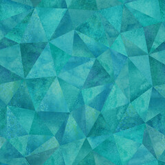 Plakat Abstract geometric triangles seamless pattern. Watercolor hand drawn texture