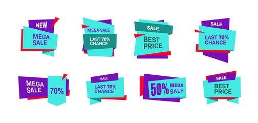 Set of sale vectorial tags. Sale stickers. Discount labels.