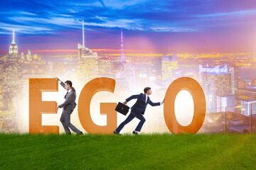 Concept of ego with businessman
