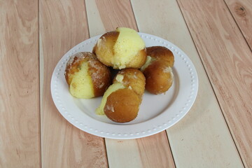 Small Berlin balls sweet. Brazilian traditional sweet called 