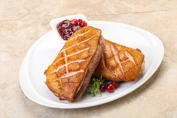 Roasted duck breast with sauce