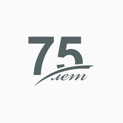 75 years vector label. The text in Russian.