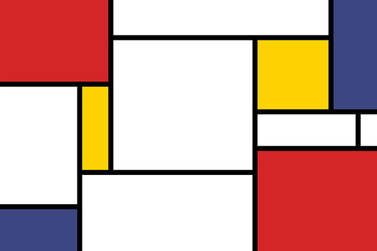 colorful rectangles in mondrian style