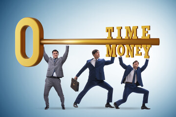 Time is money concept with businessman and key