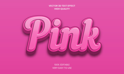 Editable 3D Text Effect  Style, Shiny, Pink color Text Style