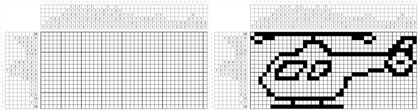 Helicopter Icon Nonogram Pixel Art M_2108001