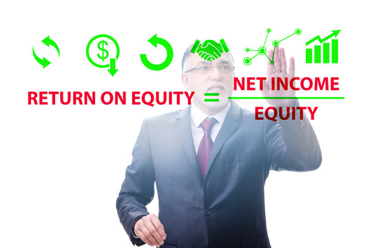 Businessman in return on equity concept