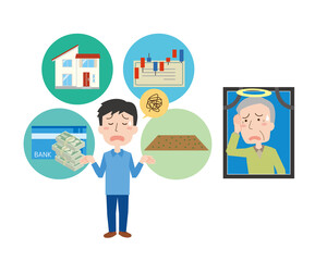 死後に終活の後悔をする高齢男性