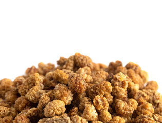 Dried Mulberries on a White Background