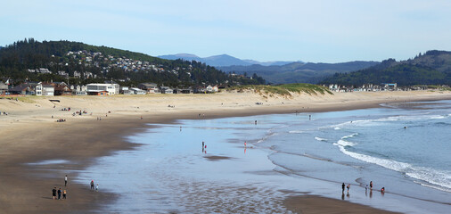 Along The Oregon Coast: Looking down from Cape Kiwanda to the beach at Pacific City.	
