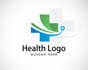 health logo creative design color modern sign symbol medical clinic plus