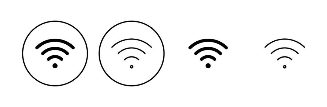 Wifi icon set. signal vector icon. Wireless  icon vector