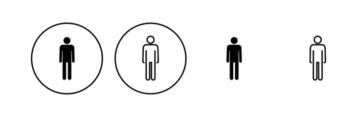 Man icon set. male icon vector. human symbol