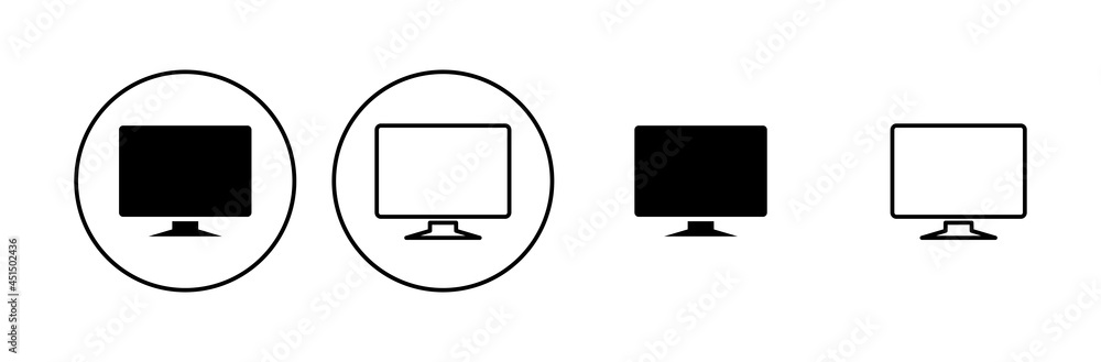 Wall mural computer icon set. computer monitor icon vector.