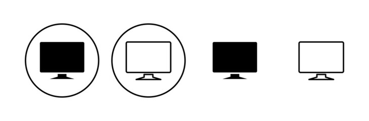 Computer icon set. computer monitor icon vector.