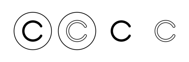 Copyright icon set. copyright symbols