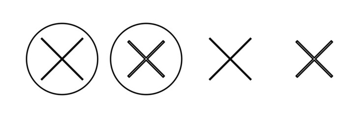 Close icon set. Delete icon vector. cross sign