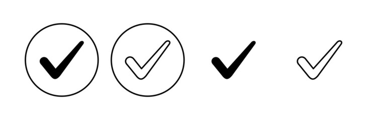 Check mark set. Check mark icon. Tick mark symbol vector