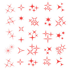 Sparkles, glowing light effect stars and bursts. Bright firework, decoration twinkle, shiny flash