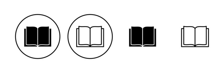Book icon set. open book icon vector. ebook icon
