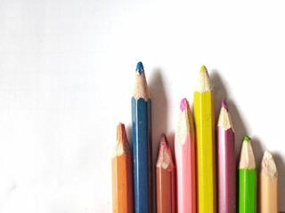 pencils on white background