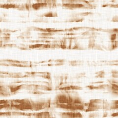 Seamless tie dye ink bleed surface pattern for print or fashion. High quality illustration. Creased and faded color dye on white woven linen textured fabric. Hippie artistic print for faux fashion.