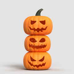 Halloween background mock-up with pumpkins. Halloween concept mockup. 3D rendering