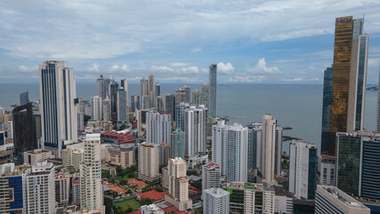 Fototapeta premium PANAMA, CIUDAD DE PANAMA. VISTAS PANORAMICAS DE PANAMA. PANAMA DESDE LAS ALTURAS