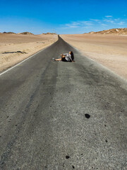 Fototapeta na wymiar road in desert ica perú 