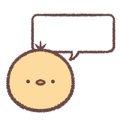 ヒヨコと四角フキダシ