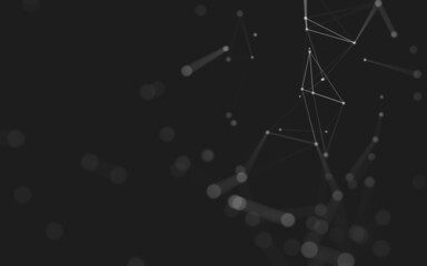 Abstract background with monochrome wave lines on white background.