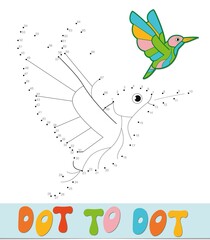 Dot to dot puzzle. Connect dots game. bird vector illustration