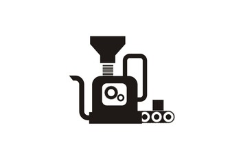 Obraz premium Processing unit simple illustration in black and white.