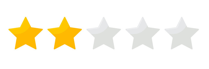 two star rating vector for review on website,applications and business