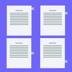 Document icon vector for computer, web and mobile app. paper with note paper design vector. paper with text. simple design