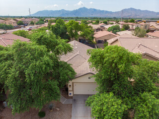 Fototapeta na wymiar Aerial neighborhood in Arizona