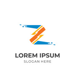 letter Z and splash logo design with flat colorful style